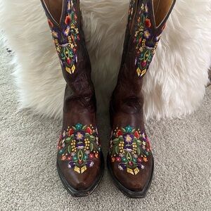 Old Gringo Brown Boots with Colorful Embroidery